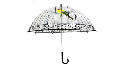 Cage transparent umbrella custom long handle thickening poe Apollo umbrella plastic transparent umbrella