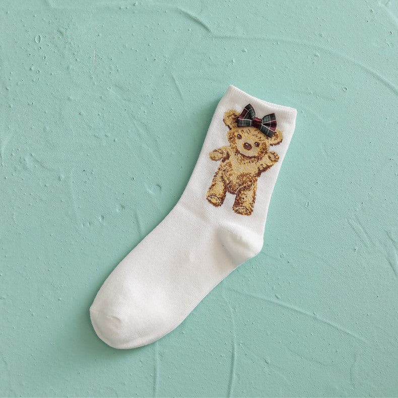 Autumn and winter new Japanese bear socks