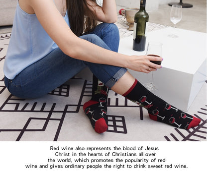 wine woman socks