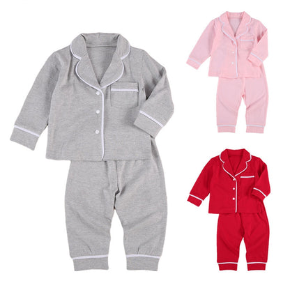 Cotton Two Piece Pajama Sets Toddler Kids Baby Girl Boy