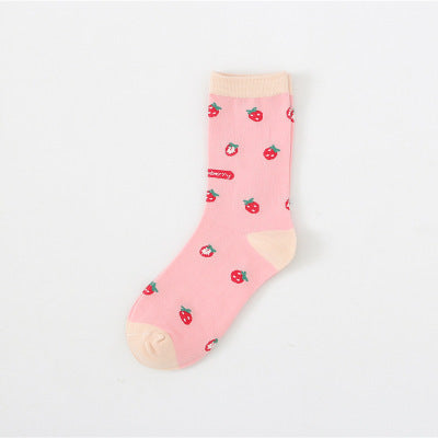 Women's Cotton Breathable Sports Strawberry Socks