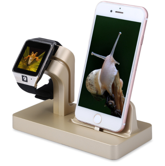 Compatible with Apple, Compatible with Apple , 2 In 1 Charging Dock Station Desktop Cradle Phone Stand for iPhone X 8 7 Plus 6S 5 5S SE for Iphone Watch I II III Charger Holder