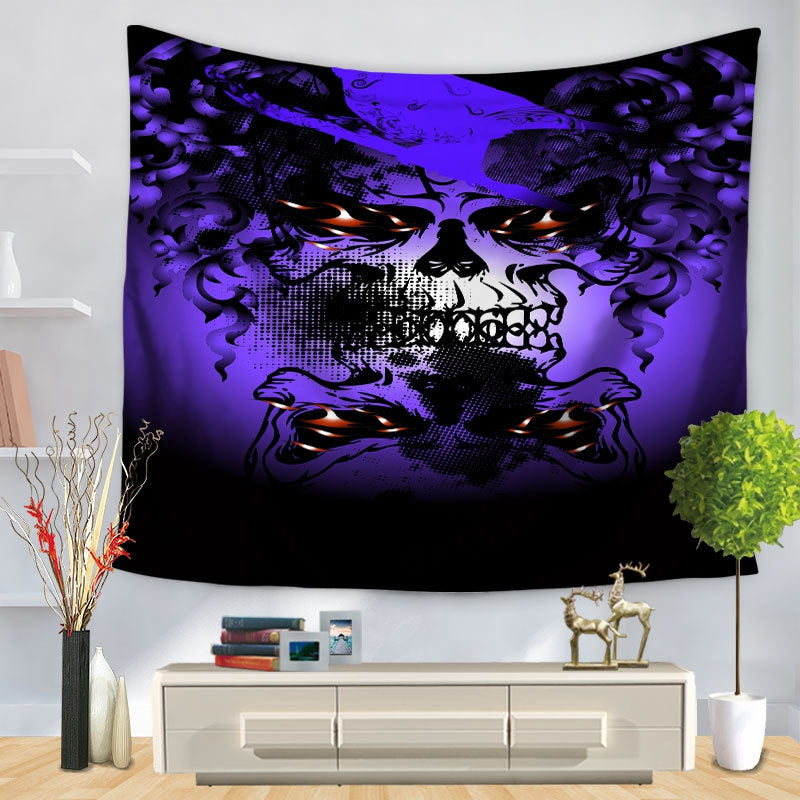 Skull Halloween digital print tapestry hung tablecloth beach towel