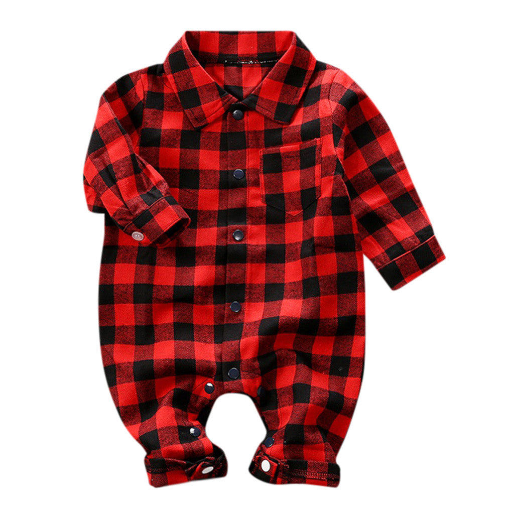 Baby striped plaid onesie