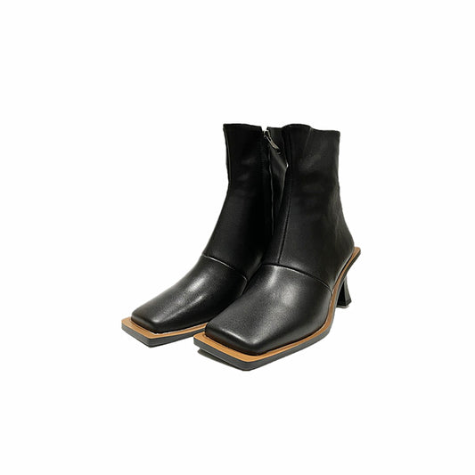 Women's retro leather short boots