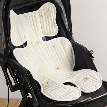 Stroller Thin Breathable Cotton Embroidered Seat Cushion