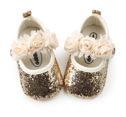 Glitter Rosette Mary Janes