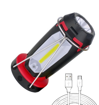 Outdoor multi-function LED tool light COB flashlight USB charging hook car maintenance work light camping light