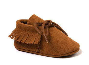 Polychromatic sanding soft bottom tassel shoe baby shoes