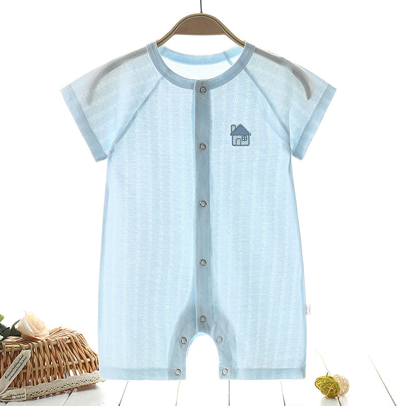 Baby''s one-piece clothes summer thin men''s Harbin clothes pure cotton women''s pajamas summer short sleeve newborn children''s summer clothes