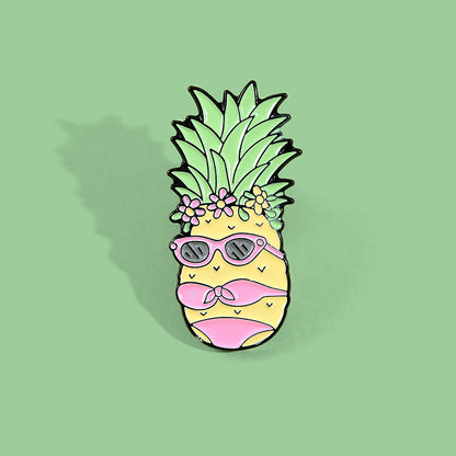 Creative Pineapple Bikini Shaped Alloy Brooch