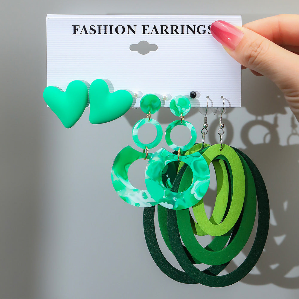 Women's Exaggerated Resin Ring Earrings