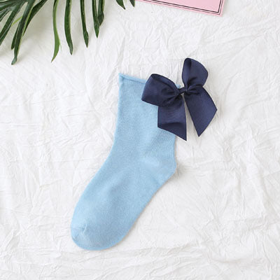 Back bow cotton socks