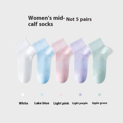 Pure Cotton Summer Antibacterial Breathable Mid-calf Socks Tight