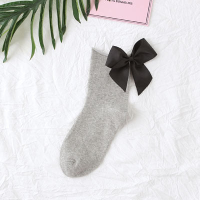 Back bow cotton socks