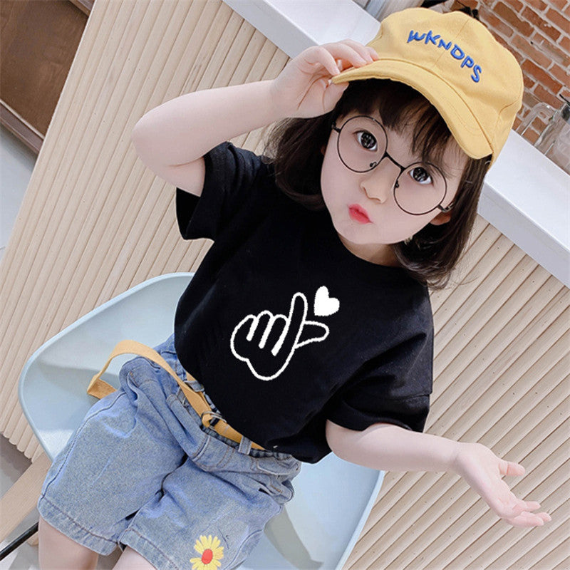 Girls' cotton short sleeve  T-shirt