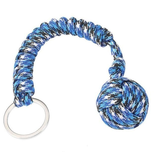 Outdoor Seven Core Umbrella Rope Climbing Survival Key Chain Hanging Hand-woven Round Steel Ball