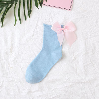 Back bow cotton socks