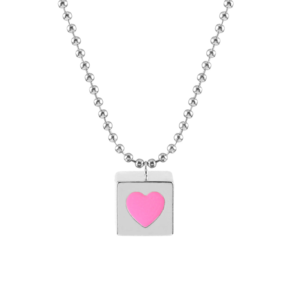 Heart Pendant Square Heart Necklace