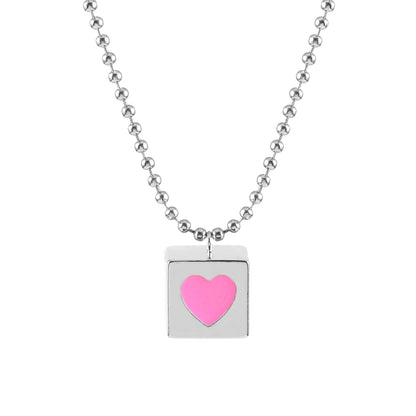 Heart Pendant Square Heart Necklace