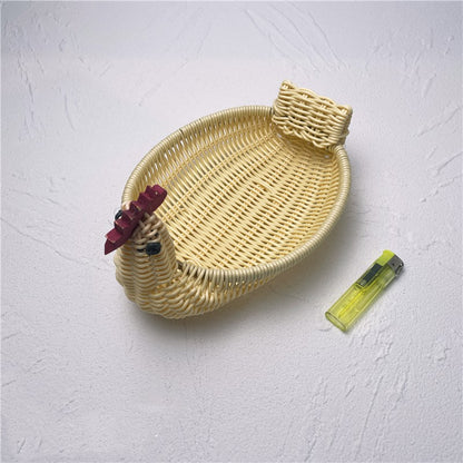 Wicker Woven Basket Bamboo Basket Rattan Woven Bamboo Basket Ornaments Storage Basket