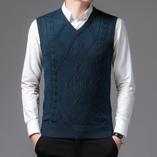 Warm Cashmere Waistcoat For Middle-aged And Elderly Dad