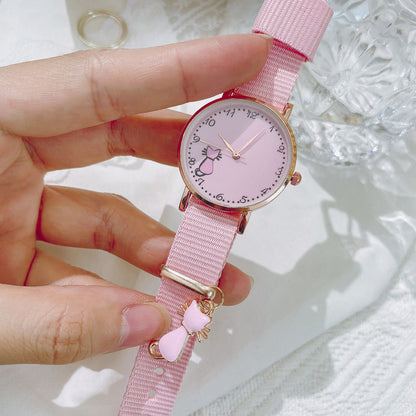 Girl Heart Watch Girl Cute Pendant Macaron Female Watch Ins Student Pendant Watch