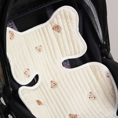 Stroller Thin Breathable Cotton Embroidered Seat Cushion