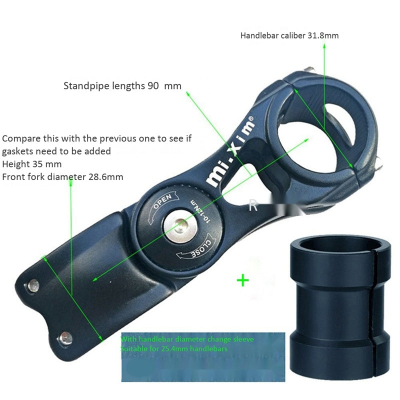 Bicycle leading handlebar raiser