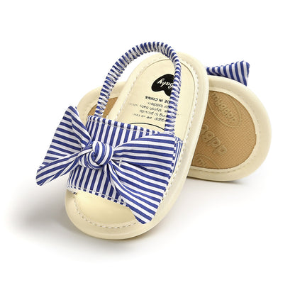 Striped Bow Refreshing Baby Sandals Toddler Soft Sole Baby Shoes Baby Shoes