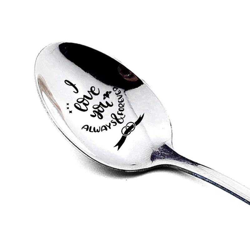 Valentine's day stainless steel long handle spoon