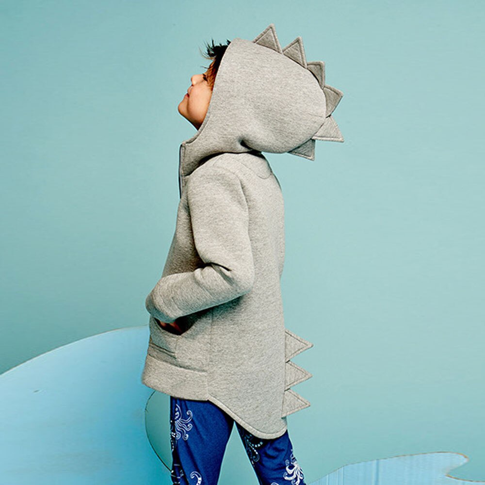 Children kids baby coat jacket dinosaur style hooded