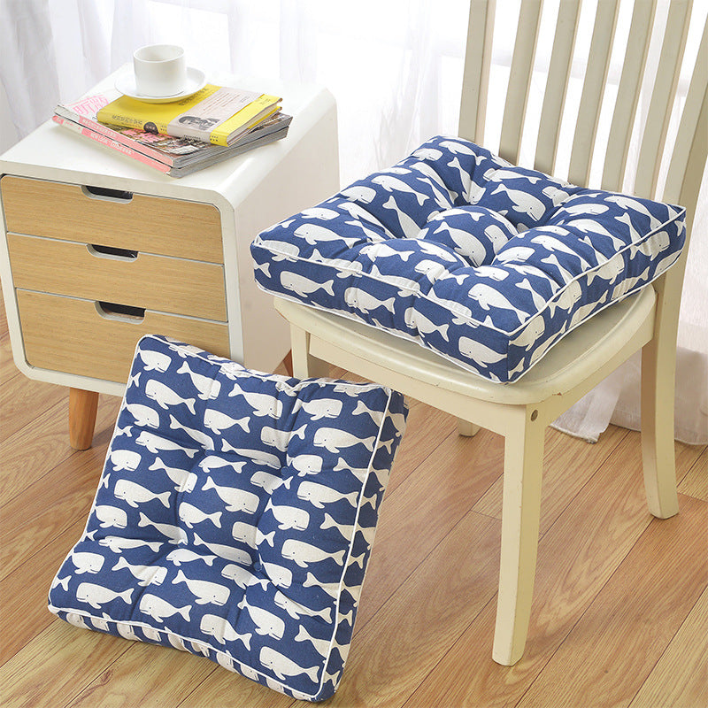 Thick cotton linen tatami chair cushion