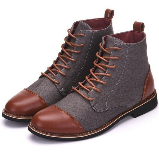 Men Large-sized Leather Boots Male Leather Shoes