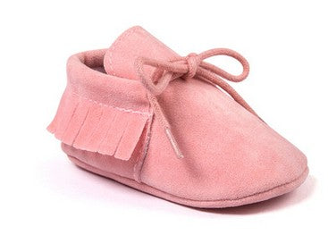 Polychromatic sanding soft bottom tassel shoe baby shoes