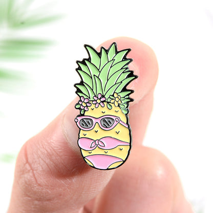 Creative Pineapple Bikini Shaped Alloy Brooch