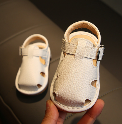 Summer baby toddler sandals 0-2 years old soft bottom men and women baby shoes Baotou sandals