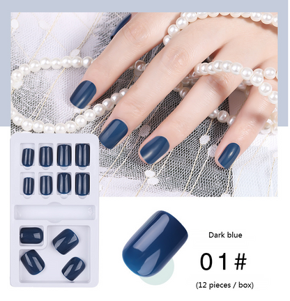 Wear nails pure color nail art fake nail patches