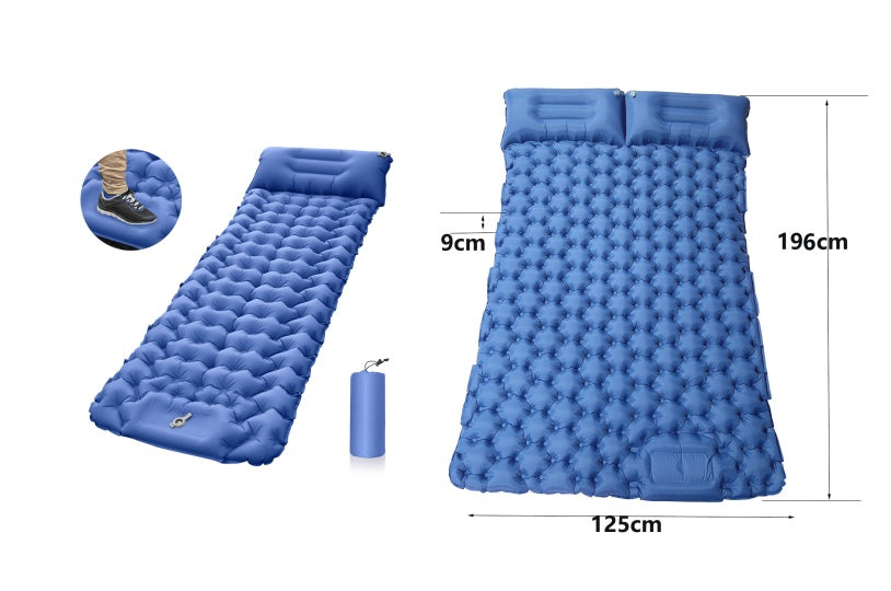 Outdoor Camping Travel Portable Inflatable Cushion Built-in Foot Inflatable