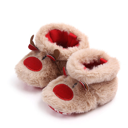 Winter Baby Girls Boys Keep Warm Shoes Muply Christmas Elk First Walkers Anti-slip Newborn Toddler Infant Girl Footwear Shoes