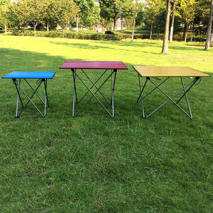 Outdoor mountaineering, super alloy folding table, barbecue camping portable picnic table, simple trumpet, mini table wholesale