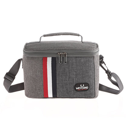 Striped lunch bag