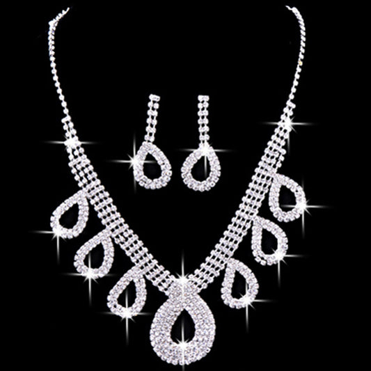 2021 Korean wedding wedding dress accessories two piece bride jewelry jewelry necklace ear ring installation