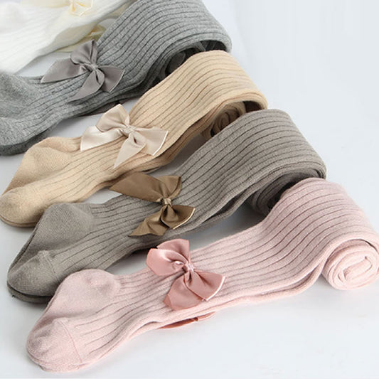 Children's socks with solid bow