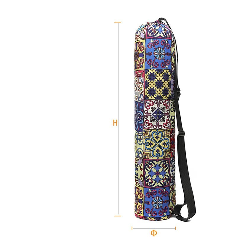 Printed canvas yoga backpack