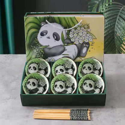 Panda Bowl Set Household Combination Tableware Gift Box