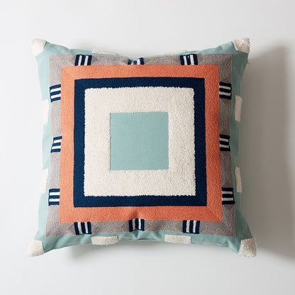 Embroidered cotton cushion