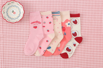 Women's Cotton Breathable Sports Strawberry Socks