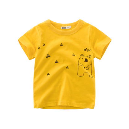 Children's Short Sleeve T Shirt Cartoon Baby Top