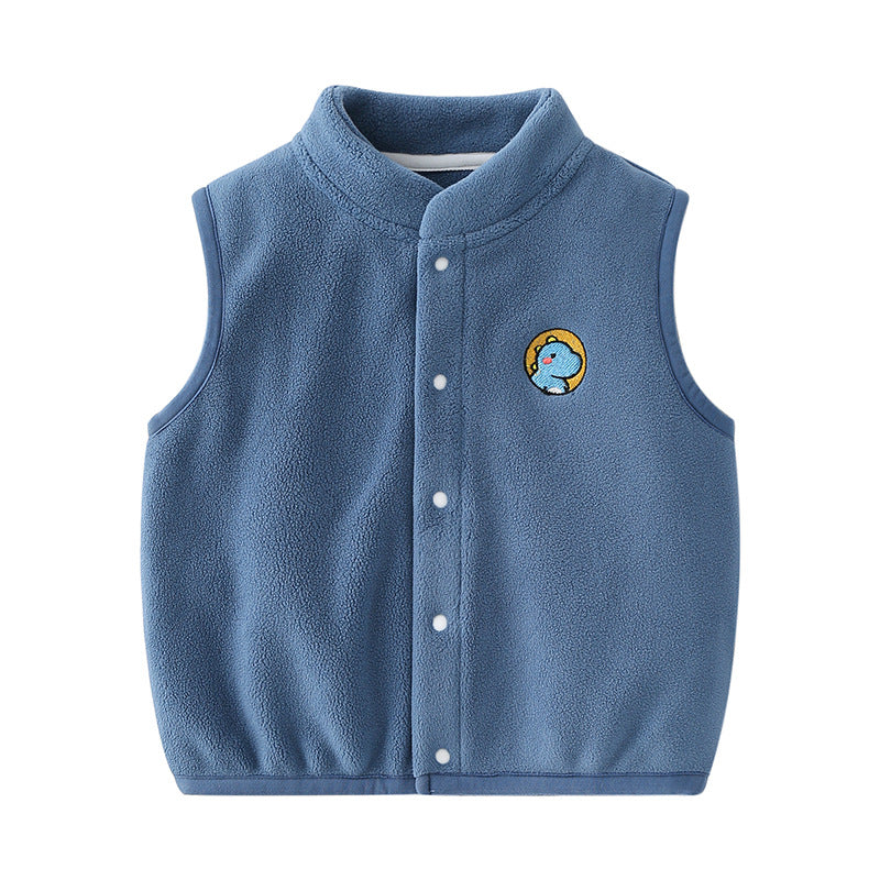 Vest Inside And Outside With Saddle Fleece Double Sided